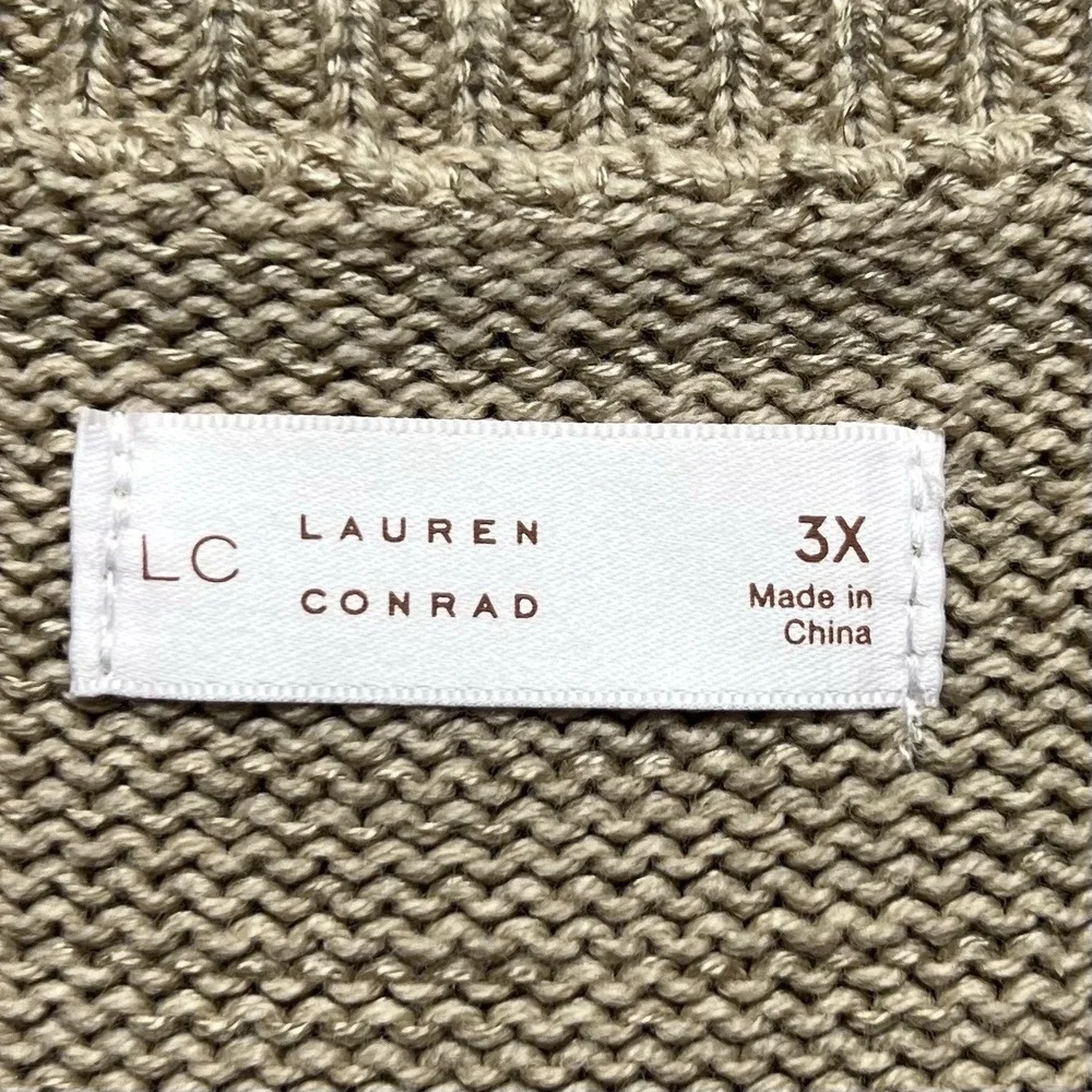 LC Lauren Conrad Pointelle Top Women 3X Beige White Sleeveless Lined Scallop Hem - Picture 8 of 12